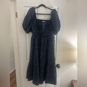 Abercrombie & Fitch Navy Polka Dot Maxi Dress